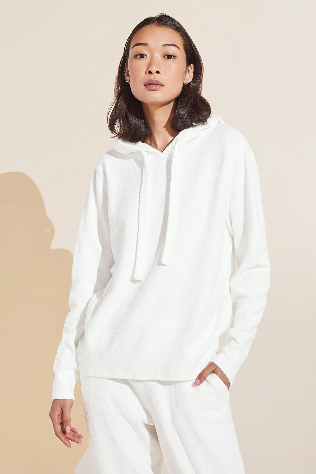 Recycled Boucle Hoodie - Ivory